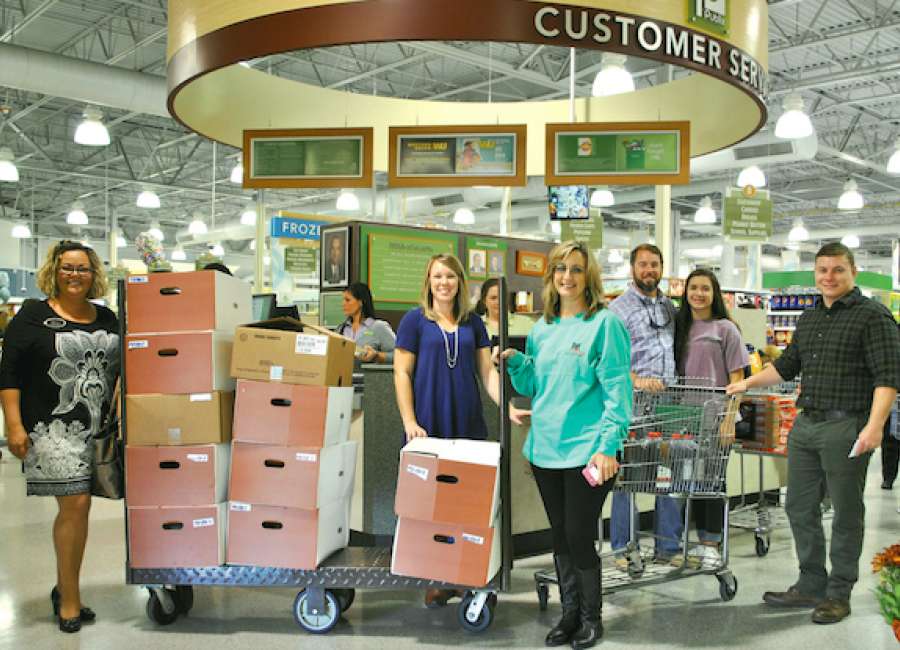 Bells jingle as money goes into and out of registers