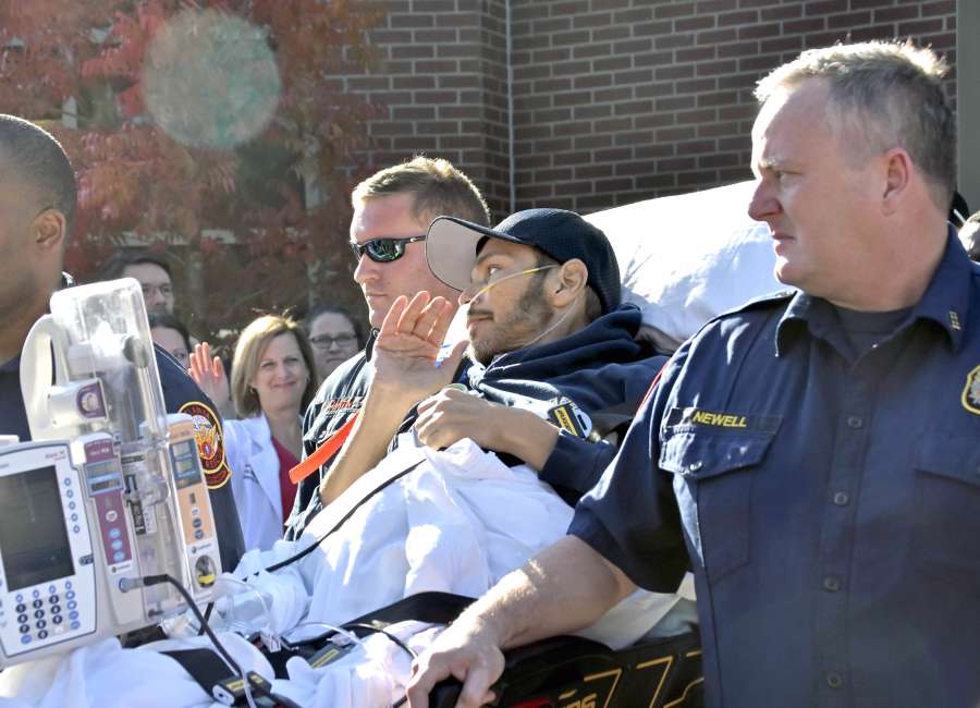 news article fireman gets escort from hospital home news article fireman gets escort from hospital home