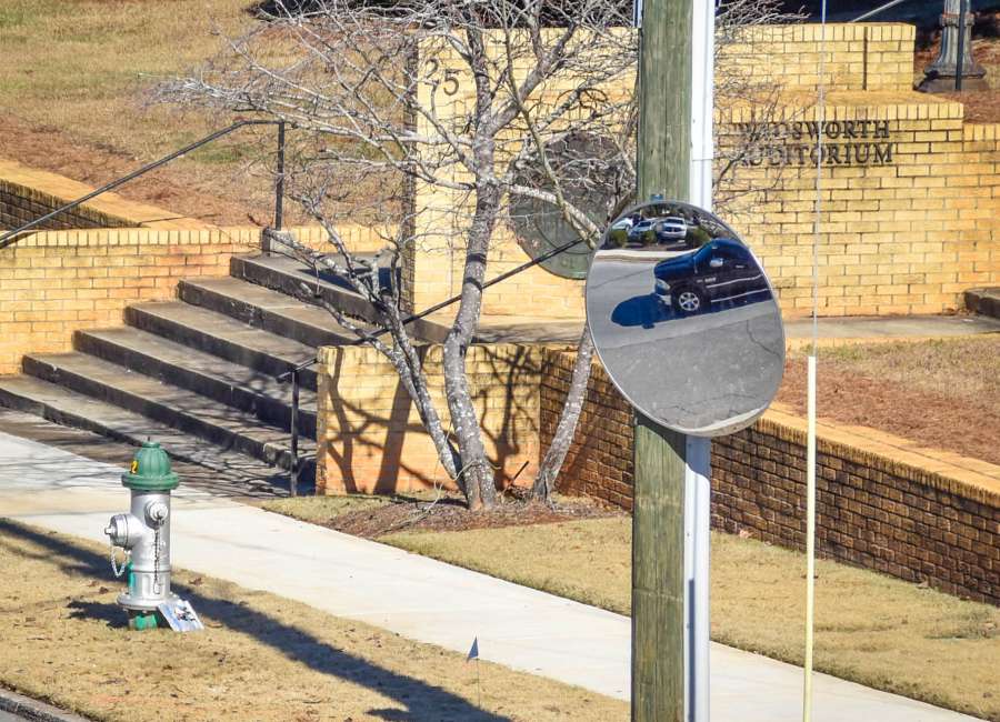 Mirror to help drivers on Wesley Street