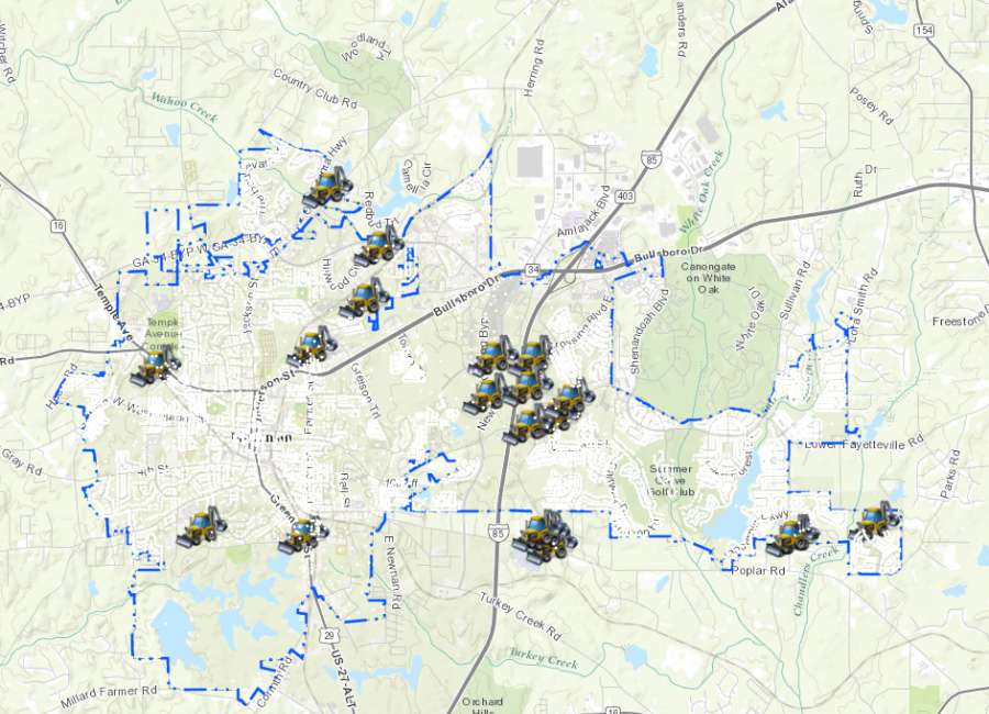 Newnan develops current projects web map