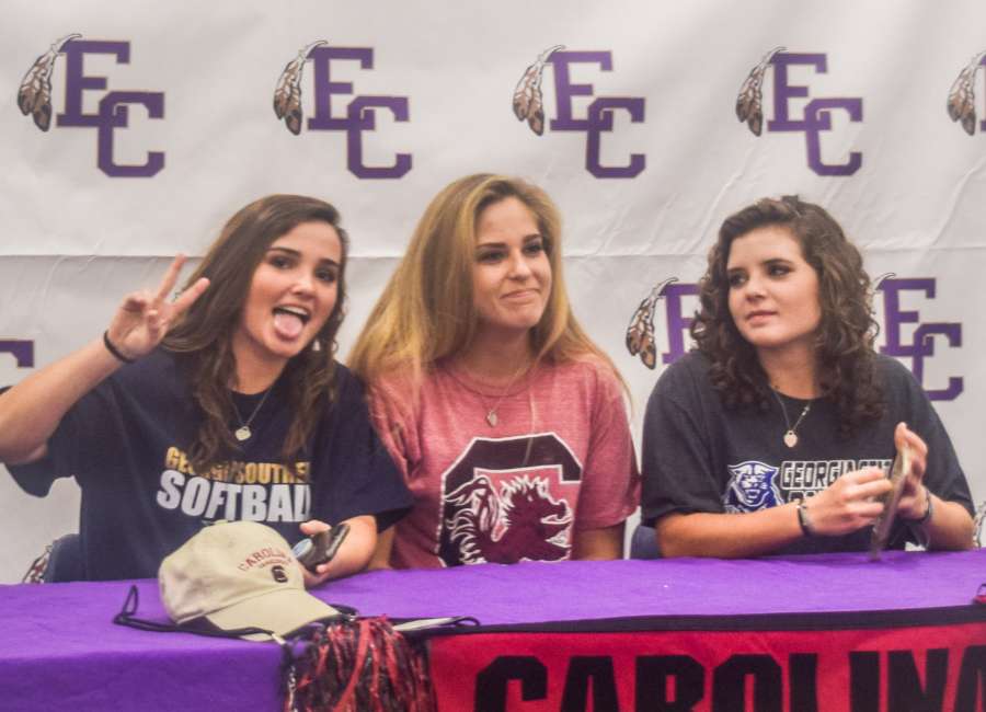 Three East Coweta softball players sign Division I scholarships