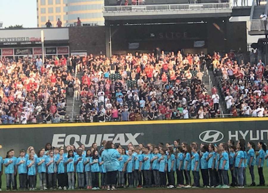 Canongate Chorus sings at Braves game