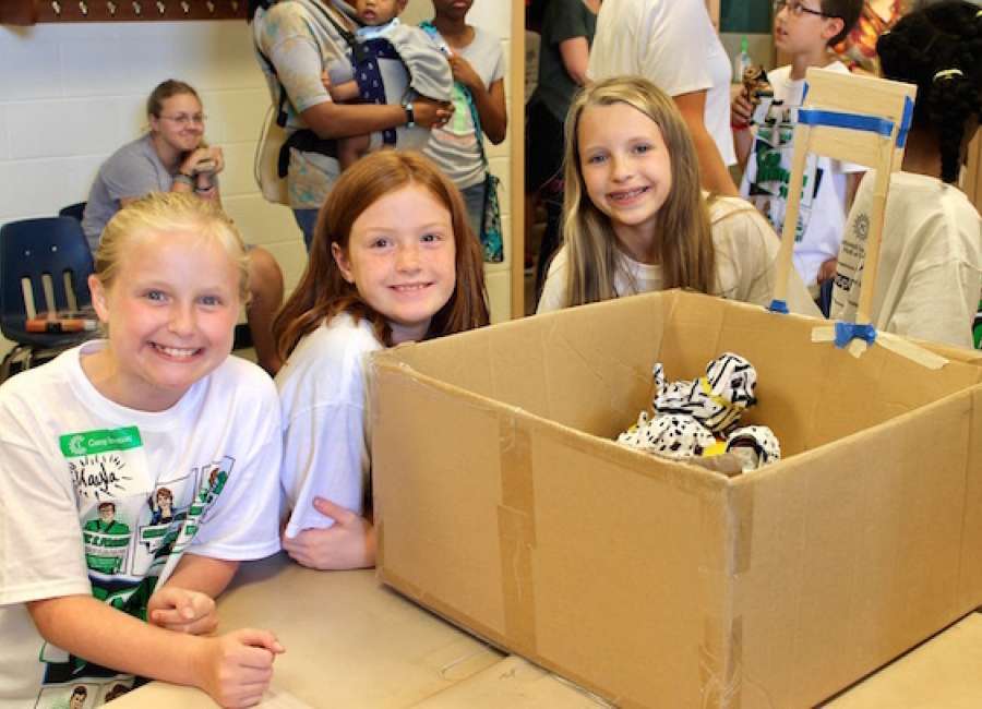 Elementary school students learn about technology at Camp Invention