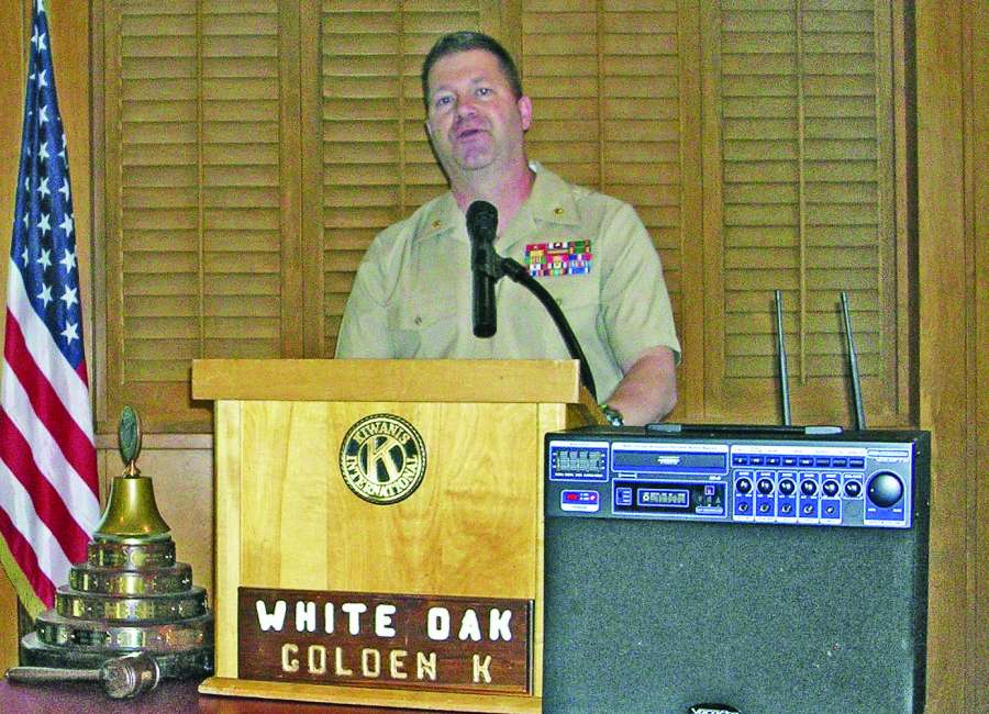JROTC instructor speaks to Golden K