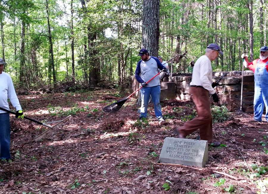 Real Life members clean up Posey Cemetery