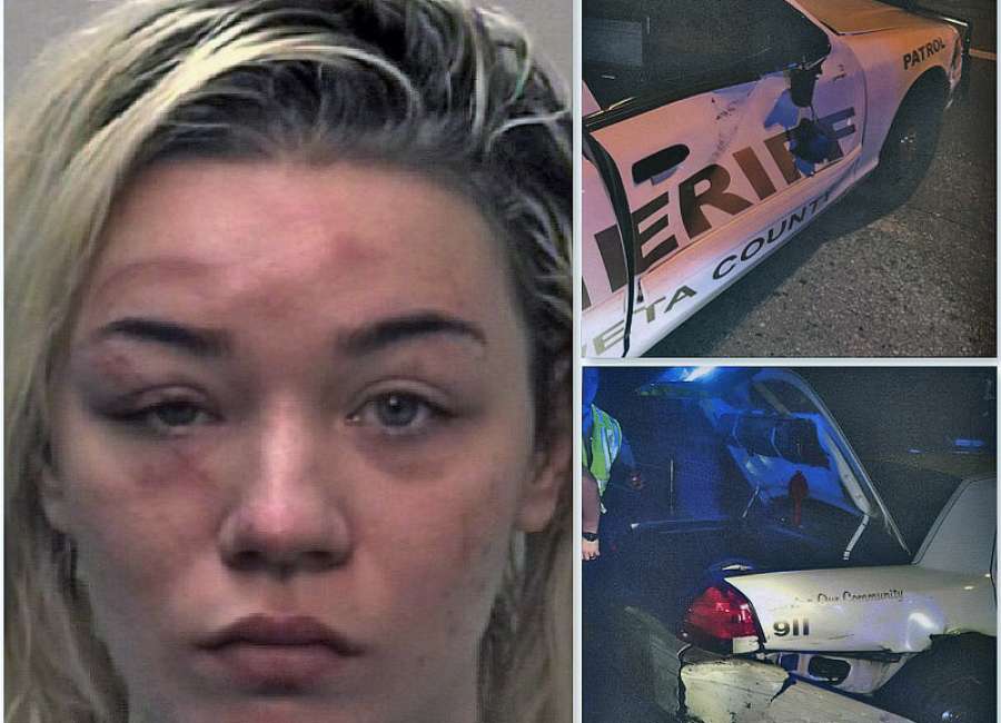 Woman collides with patrol car in police pursuit