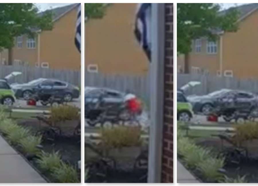 Caught on camera: thief steals landscaping equipment