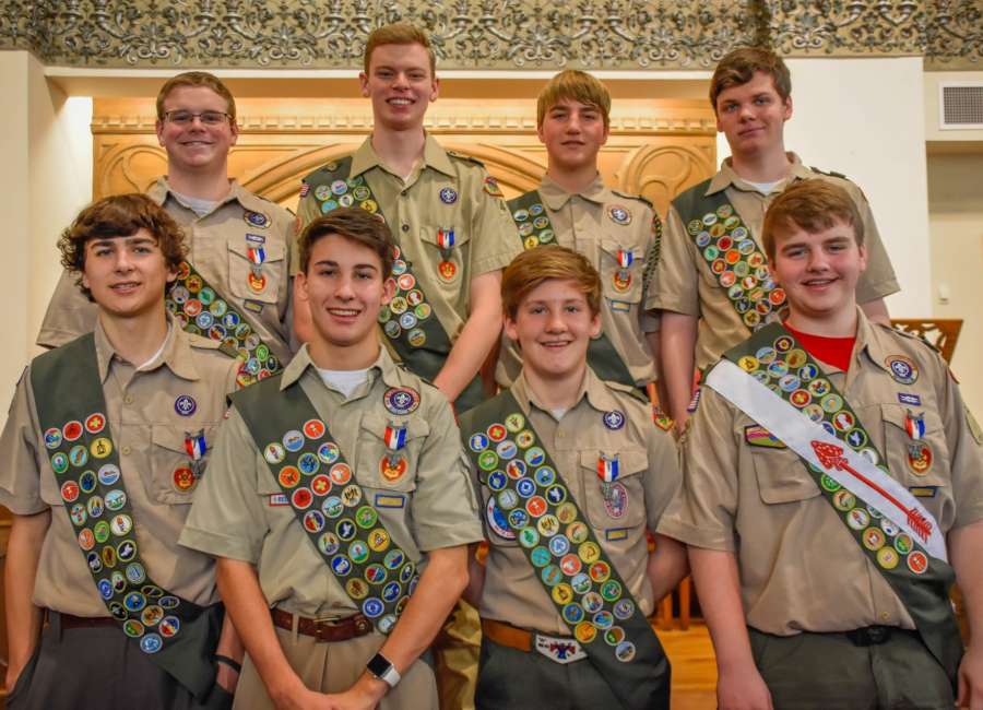 Eight Scouts elevated to Eagle at Central Baptist