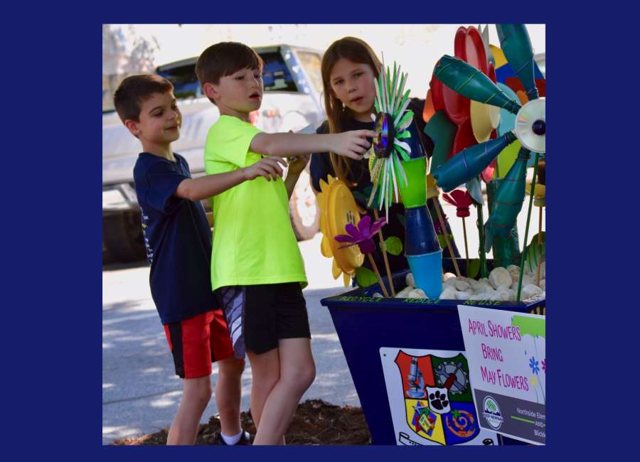 Environmental art installation brings together education, recycling