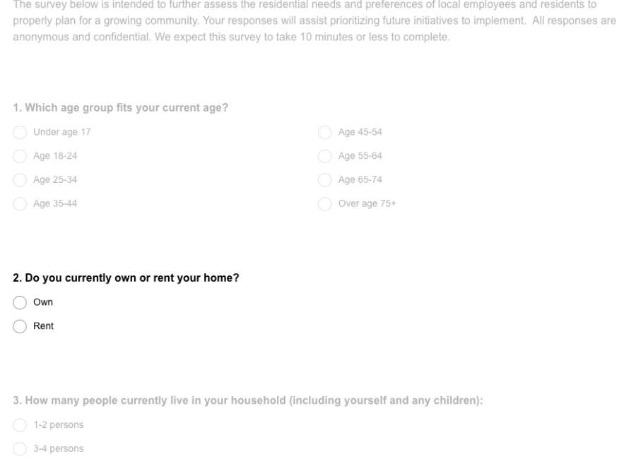 Public opinion sought in housing survey